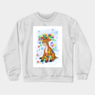 Christmas Lights Reindeer Crewneck Sweatshirt